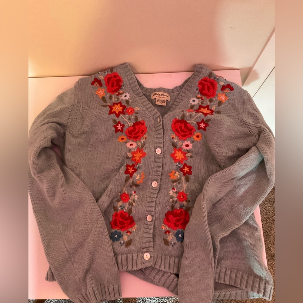 floral button up cardigan